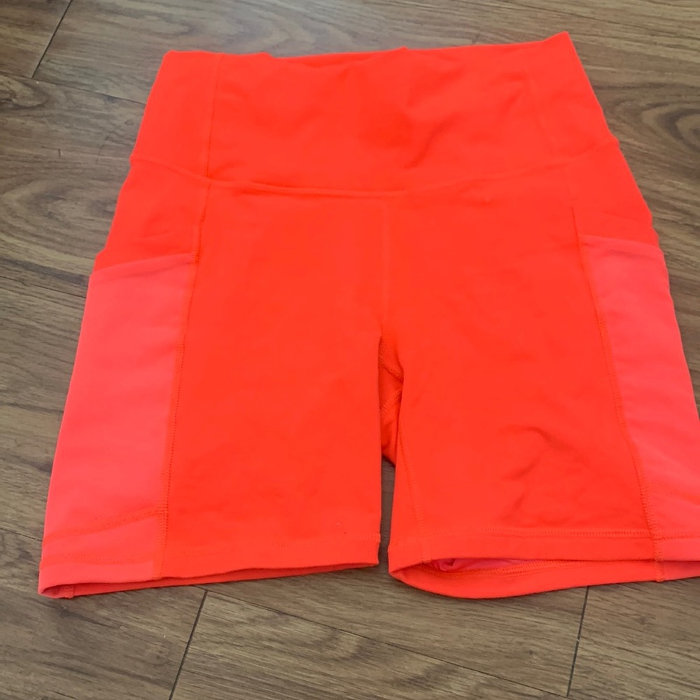 Worn once. 4 inch high waisted PowerHold Fabletics athletic shorts